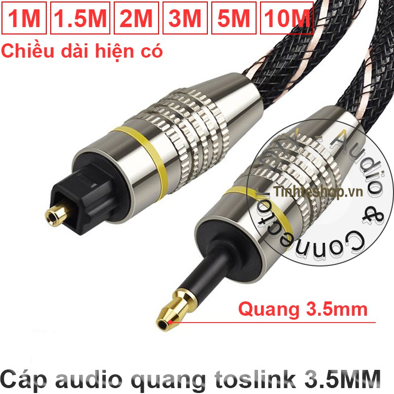 Dây âm thanh kỹ thuật số quang học optical 3.5mm toslink sang quang thường EMK 1M 1.5M 2M 3M 5M 10M