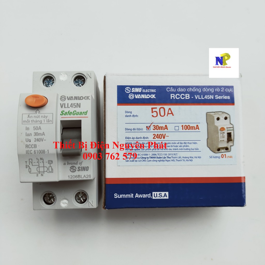 Cầu Dao Chống Giật  RCCB Loại 2 Cực