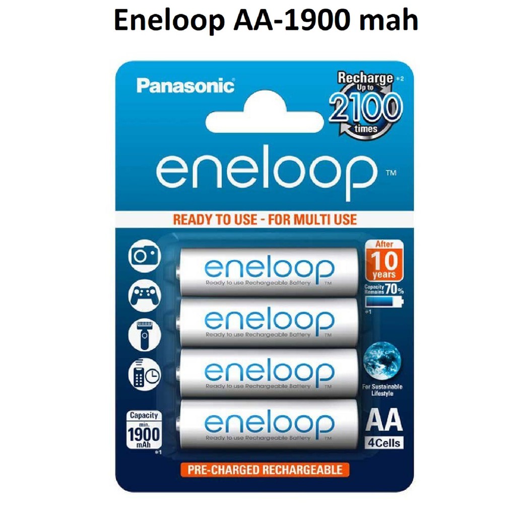 Pin sạc AA - Panasonic - Eneloop 1900mah + Hộp đựng pin