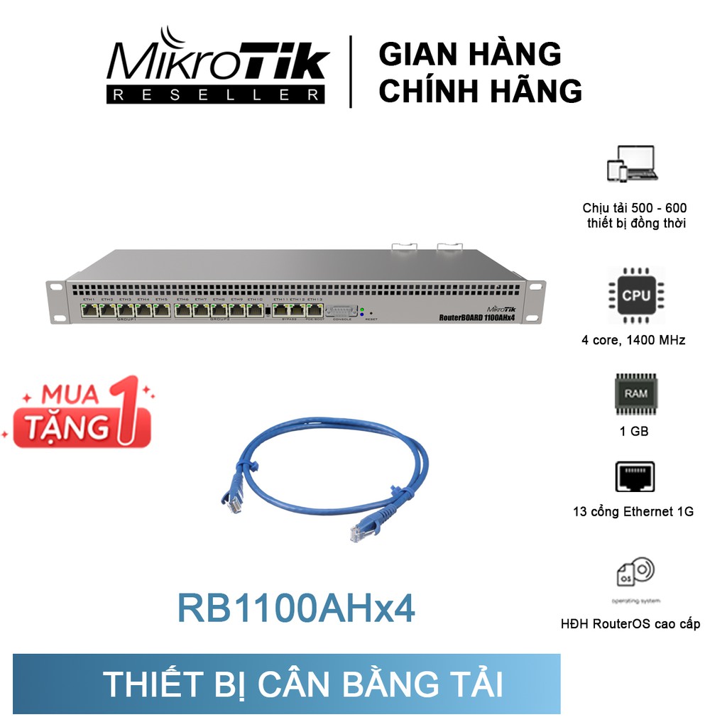 Mikrotik RB1100AHx4 - Router cân bằng tải - Load balancing - RouterOS - Hỗ trợ kỹ thuật 24/7
