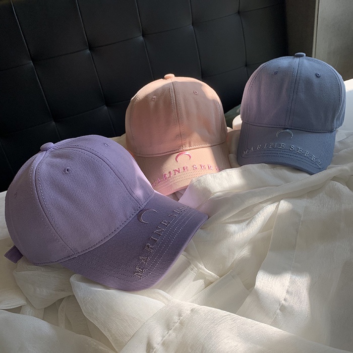 Mũ Lưỡi Trai Màu Trơn Thêu Chữ Phong Cách Đường Phố