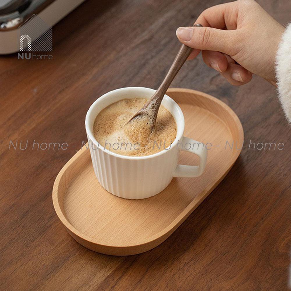nuhome.vn | Khay gỗ Oval, khay gỗ đựng cà phê, trà và bánh được thiết kế bằng chất liệu gỗ theo phong cách Nhật Bản