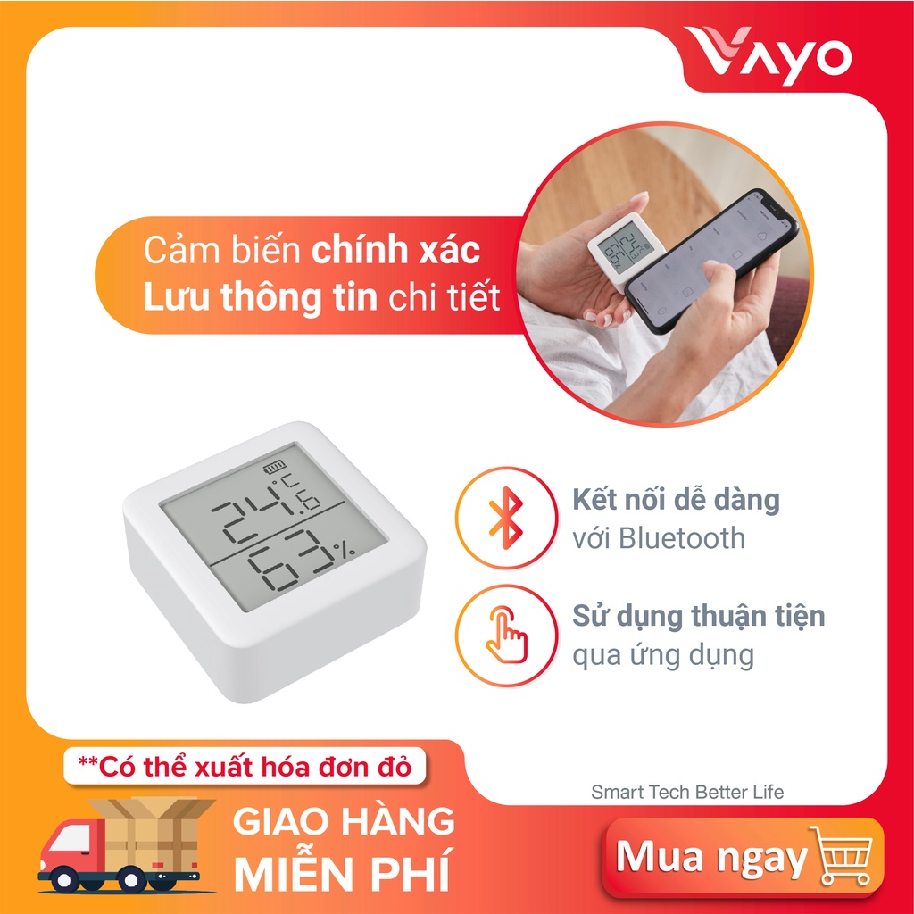 Máy đo nhiệt độ, máy đo độ ẩm thông minh SwitchBot Meter kết nối bluetooth, điều khiển qua Alexa, Google Home, HomePod