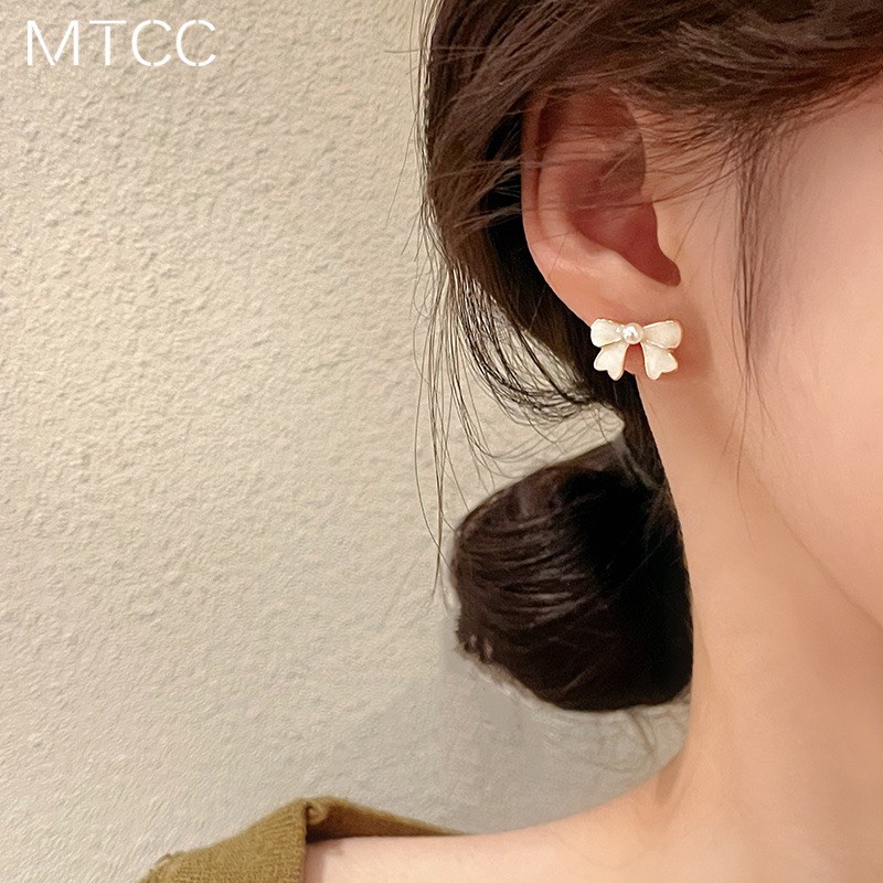 Bông tai nơ ngọc K743