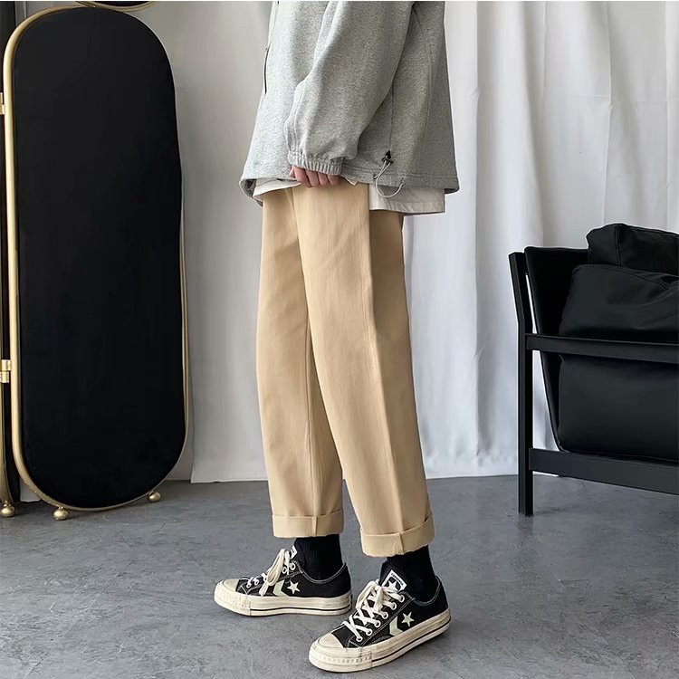 Quần ống rộng kiểu dáng đơn giản màu trơn trẻ trung năng động cho nam