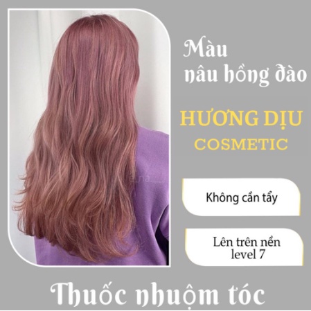 Thuốc Nhuộm Tóc Màu NÂU HỒNG ĐÀO Không Tẩy Tặng Kèm Oxy , Găng Tay , Mũ Ủ