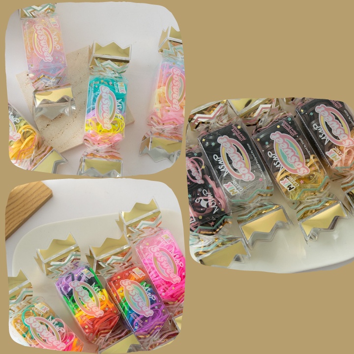Bộ Sưu Tập Hộp Thun, Túi Đựng Thun Cột Tóc Cute ERASHOP 077837 - Thun Co Giãn, Nhiều Màu, Rẻ Đẹp