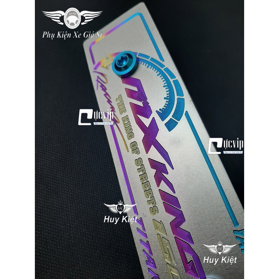 [Giá Hủy Diệt] - (3681) - Bảng Tên Xe MX King Titan (Mẫu Titan Điện Phân) Kèm 2 Ốc Titan Thật GR5