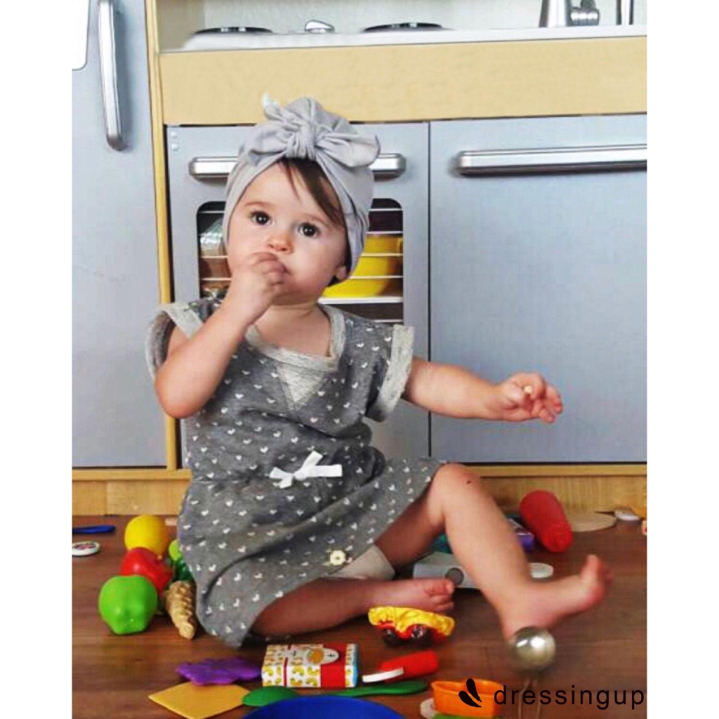 Mũ cotton thắt nơ xinh xắn cho trẻ sơ sinh