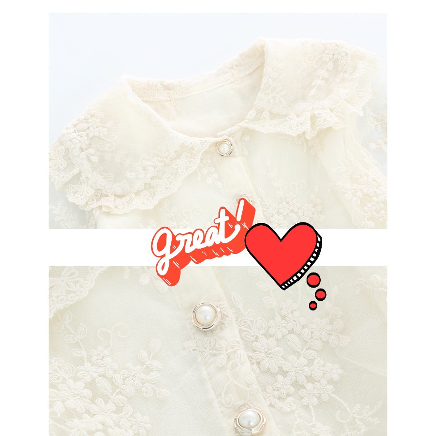 Váy công chúa bé gái màu trắng kem