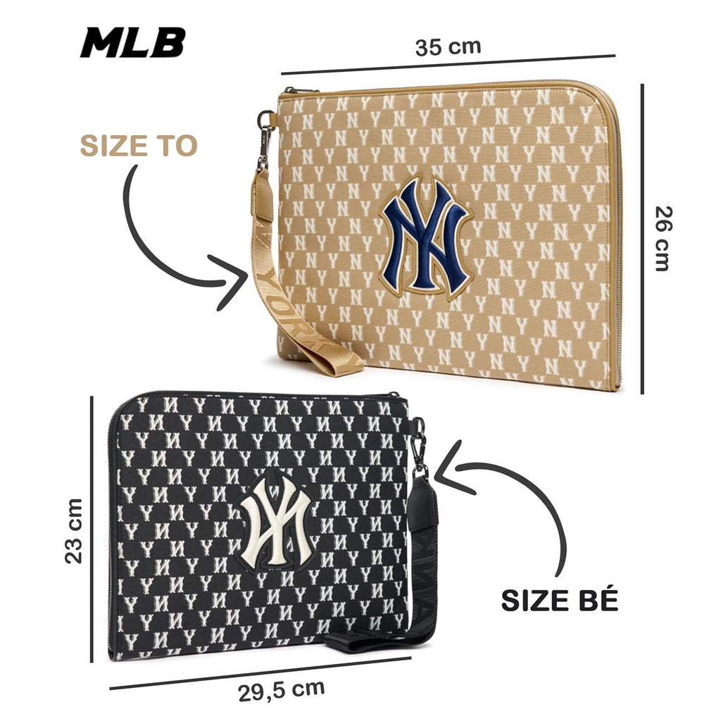 SẴN / ĐỦ MÀU / BAO AUTH - Túi Clutch MLB New Arrivals 2022 - Ví Kẹp Nách Màu Đen, Vàng Nâu - HÀNG CHÍNH HÃNG