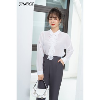 Áo sơ mi nữ nếp bèo vải voan mềm mại tạo cảm giác thoải mái ASW0640 - 92WEAR