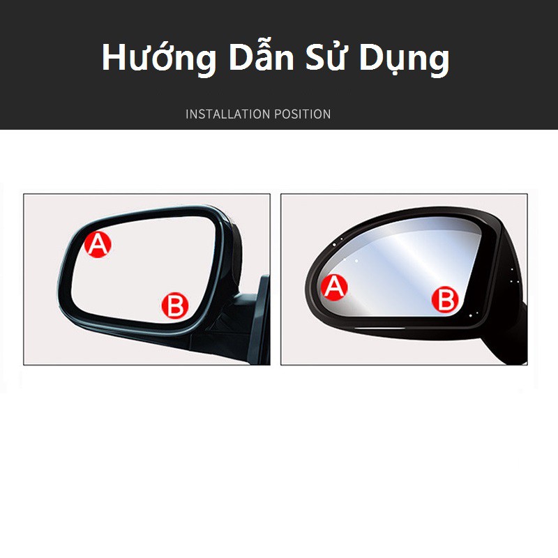2 Pcs/Set Bộ 2 Gương Cầu Lồi 360 Độ Cao Cấp Gắn Gương Chiếu Hậu Ô Tô, Xe hơi