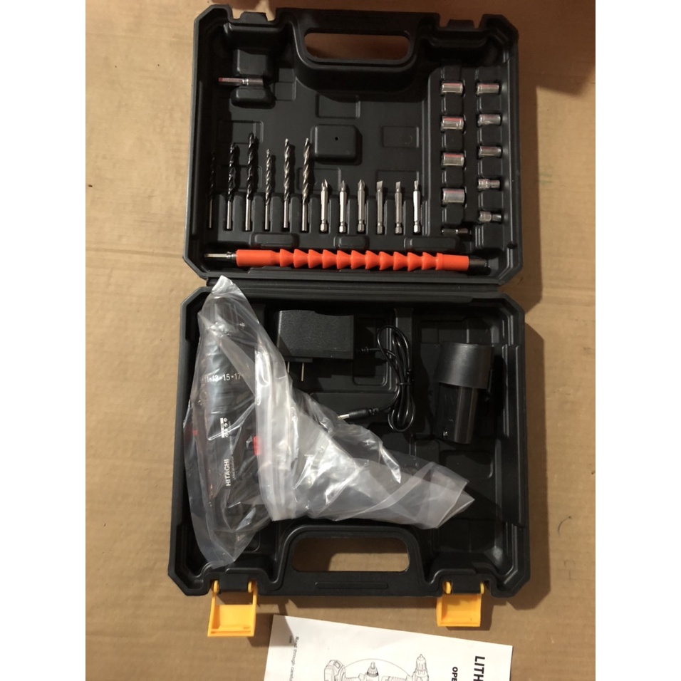 [Tặng bộ 24 chi tiết] Khoan Hitachi 12V - 3 chức năng - Bắt vít, khoan gỗ, khoan sắt, - 25 cấp độ trượt - Có đảo chiều