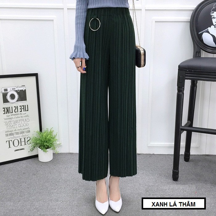 Quần ống rộng dập ly thun co giãn - Quần dài dập ly culottes | BigBuy360 - bigbuy360.vn
