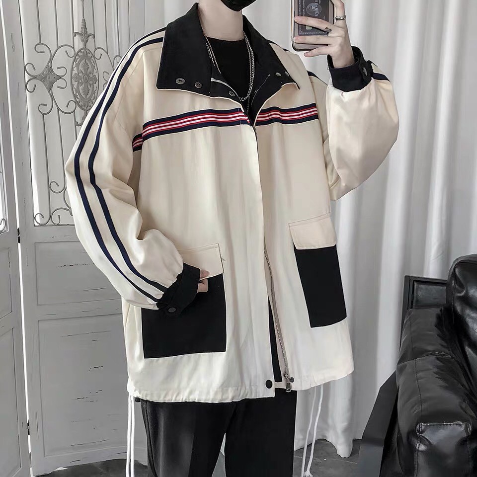 (NEW) Áo Khoác Kaki Jacket Phối Viền | BigBuy360 - bigbuy360.vn