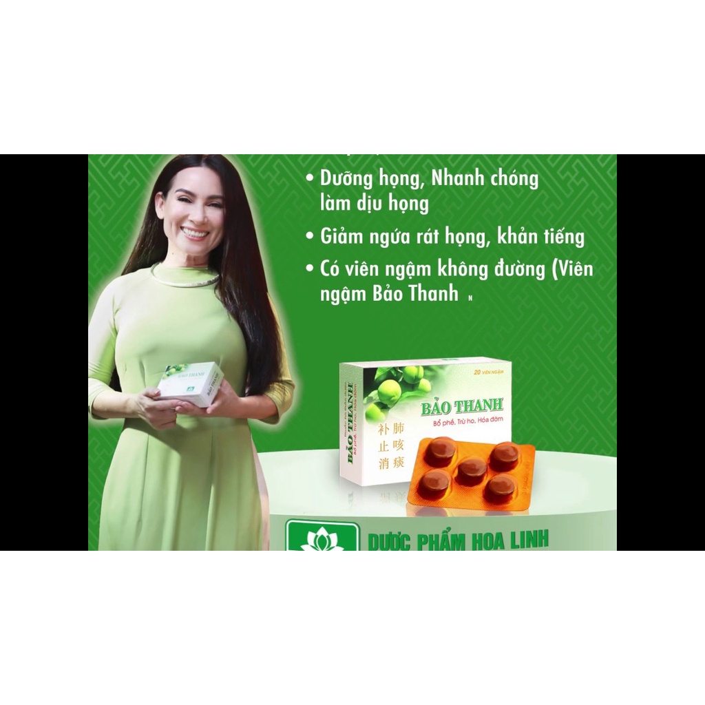 Kẹo ngậm Bảo Thanh- Hộp 20 vỉ x 5 viên