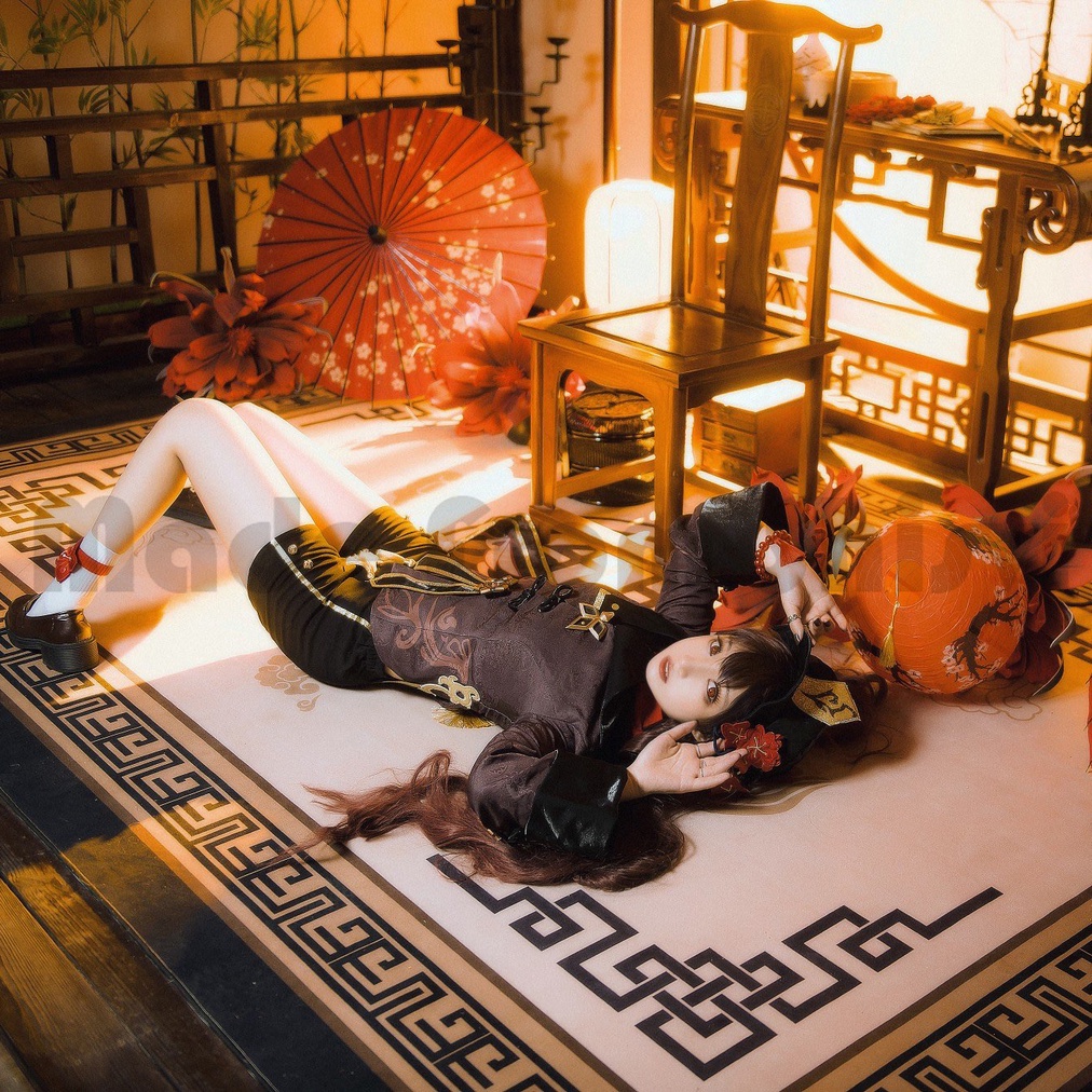 Game GenshinImpact  HuTao Cosplay Bộ Trang Phục Lụa Cosplay Nhân Vật Phong Cách Trung Hoa Cho Nữ