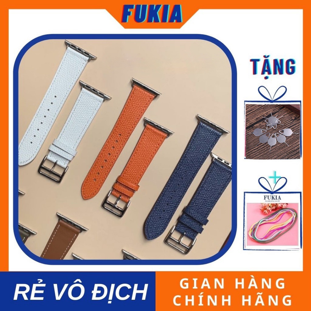 Dây da HMes espom dành cho Apple Watch đồng hồ thông minh iWatch Series 1/2/3/4/5/6/7/SE size 38/40/41/42/44/45mm Fukia