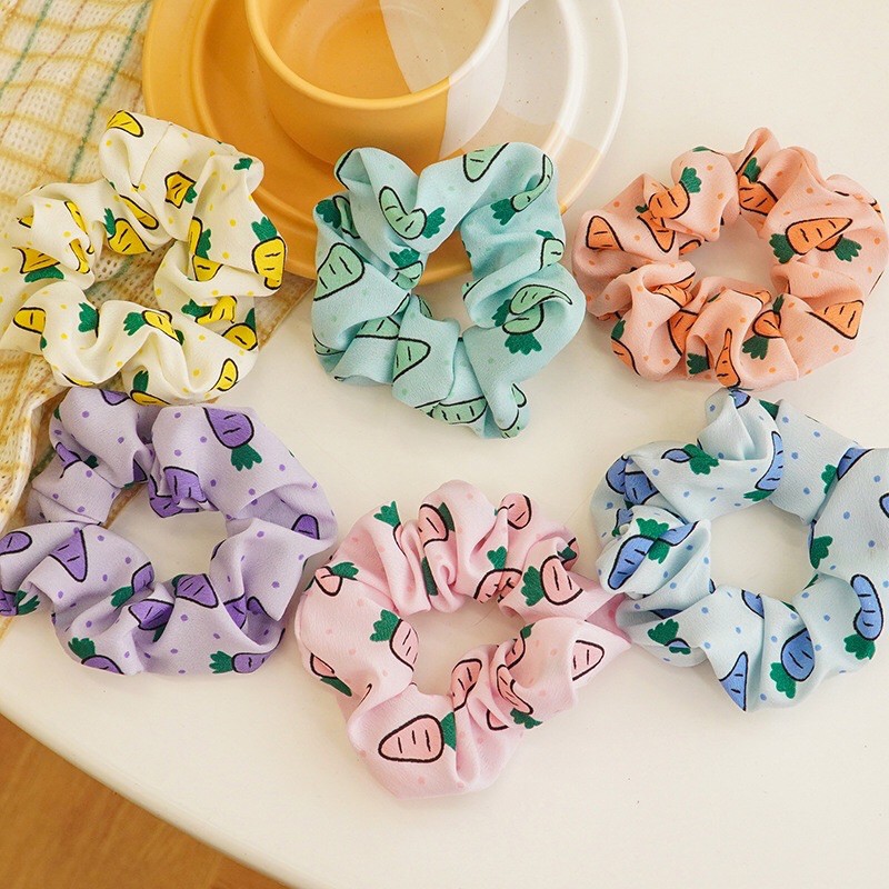 🥕Scrunchies chun cột tóc hình củ cà rốt