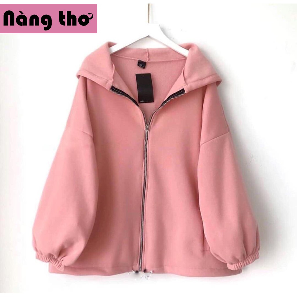 Áo khoác nữ form rộng đi học, áo hoodie nữ form rộng có dây kéo tay cánh dơi - Nàng Thơ's Shop | BigBuy360 - bigbuy360.vn