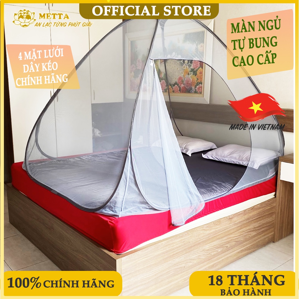 1M2 x 1M9  - Màn Ngủ METTA - Mùng Ngủ Tự Bung METTA -  BH 18 tháng -  Hàng Chính Hãng -  Việt Nam Xuất Khẩu