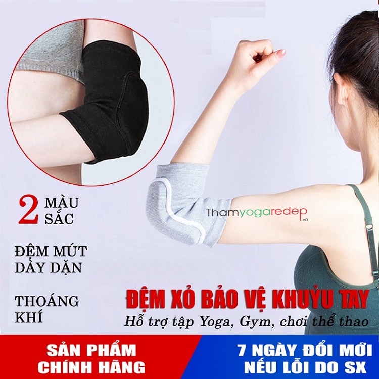 Bảo Vệ Khuỷu Tay, Đai Xỏ Khuỷu Tay Đệm Mút Hỗ Trợ Tập Yoga, Gym Và Thể Thao Cao Cấp (1 cái).