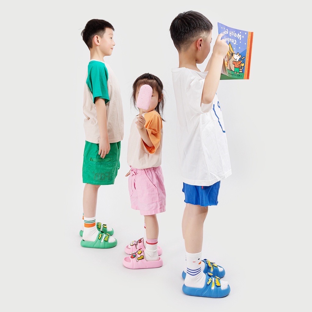 Dép cross cho bé họa tiết Mario- Happy Feet 6601 dép cross nhiều màu sắc cho bé trai bé gái HAPPY6601