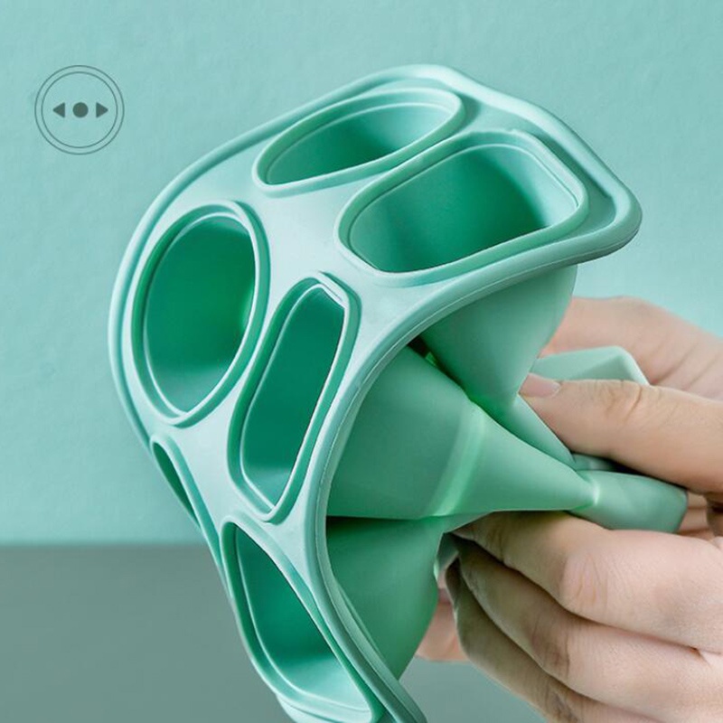 Khuôn Làm Kem Que Silicone 2 Trong 1 6 Ô Không Chứa BPA
