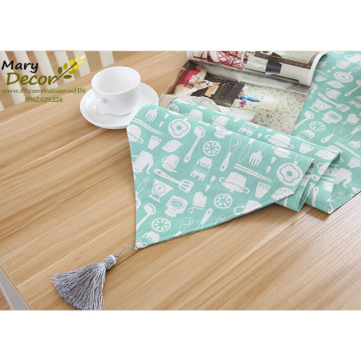 KHĂN RUNNER MARY DECOR - ĐỒ DÙNG NHÀ BẾP XANH KR-D04