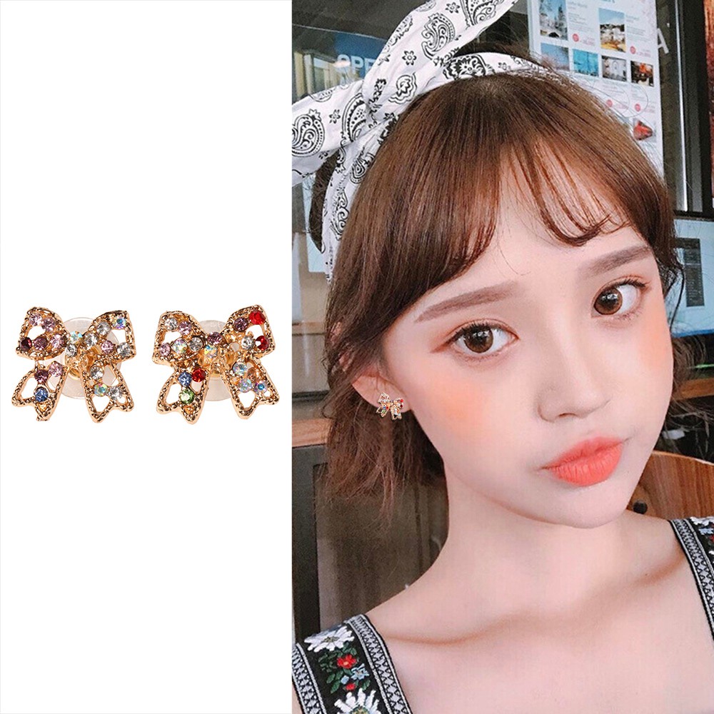 Hoa tai xi vàng đính đá lấp lánh cho nữ