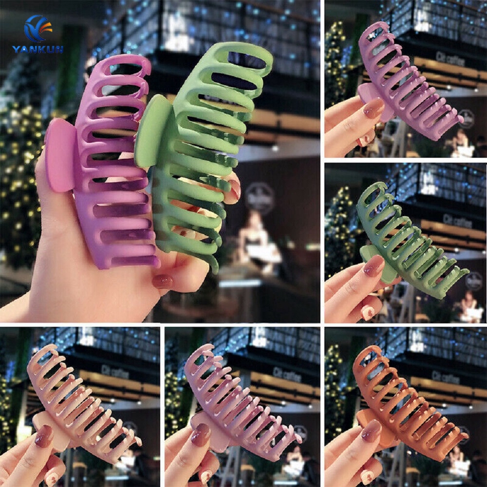 Kẹp Tóc Nhựa Acrylic Màu Trơn Thời Trang Cho Nữ