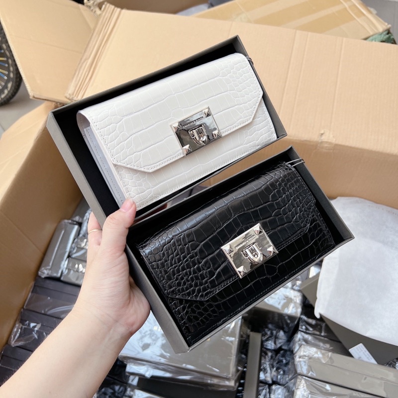 Túi khuy gập Vân rắn mini kèm hộp