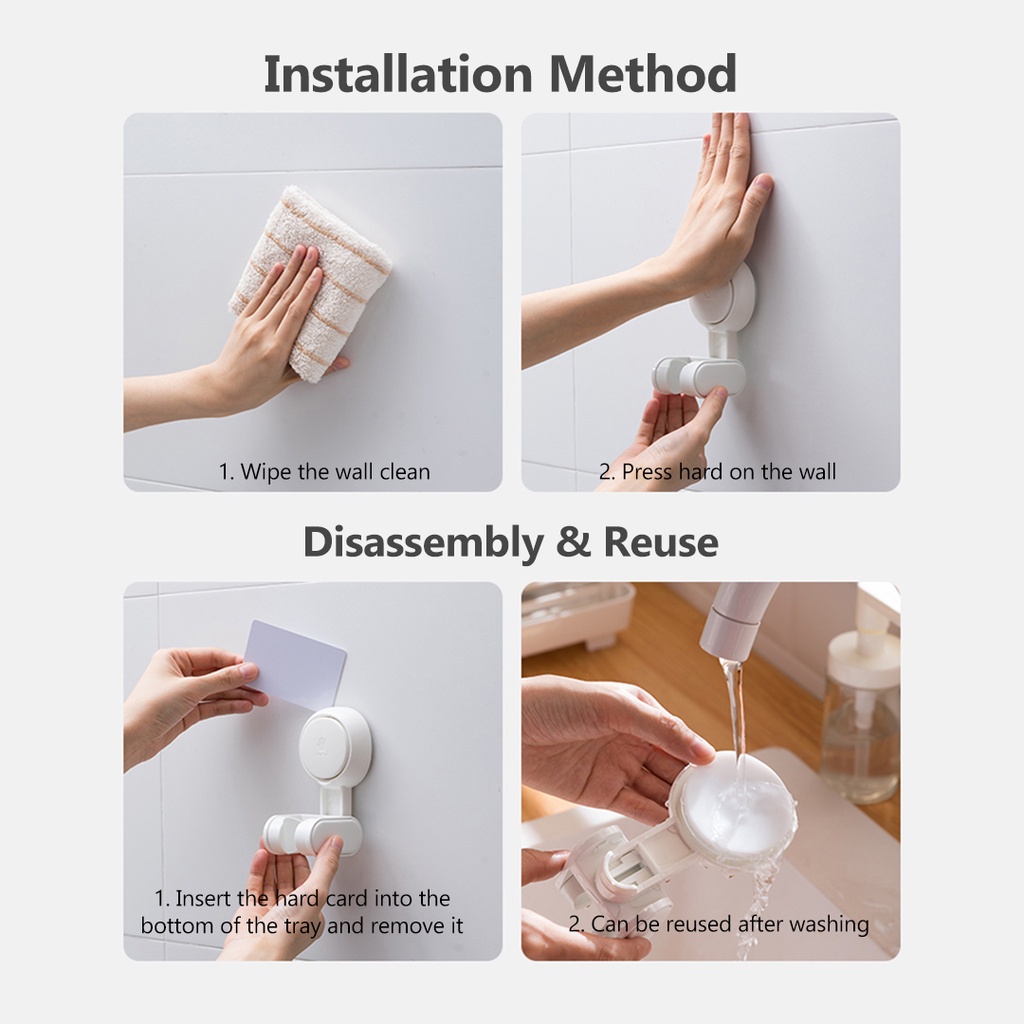 Xiaomi Youpin Giá đỡ vòi hoa sen 3Life dạng móc hút chân không có thể điều chỉnh không cần khoan tiện dụng cho phòng tắm