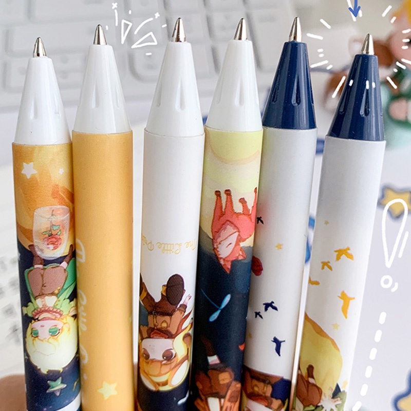 Set 6 Bút Bi Mực Đen 0.5mm Hình Hoàng Tử Bé Hoạt Hình Nhật Bản