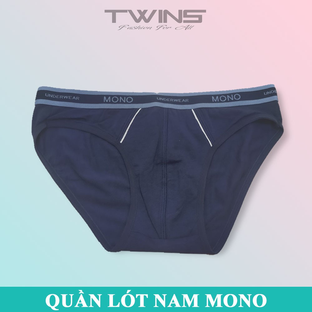 Quần lót nam tam giác cao cấp cotton Mono chính hãng lưng vừa bền đẹp, thoáng mát, thấm hút mồ hôi, co giãn thoải mái