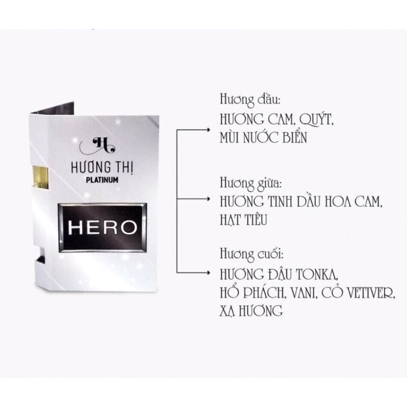 Mẫu Thử Nước Hoa Nam HERO 2ml - Hương Thị Platinum