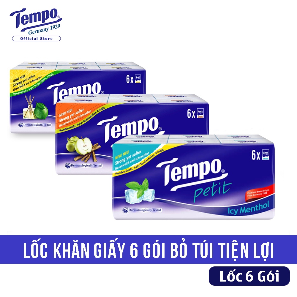 Lốc 6 Gói Khăn Giấy Bỏ Túi Hương Bạc Hà - 7 Tờ/Gói