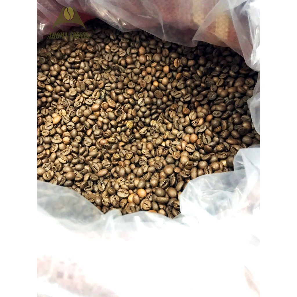 AROMA COFFEE 1000G - Cà phê hạt, cafe bột chế biến Natural rang mộc - Túi zipper có valve 1 chiều