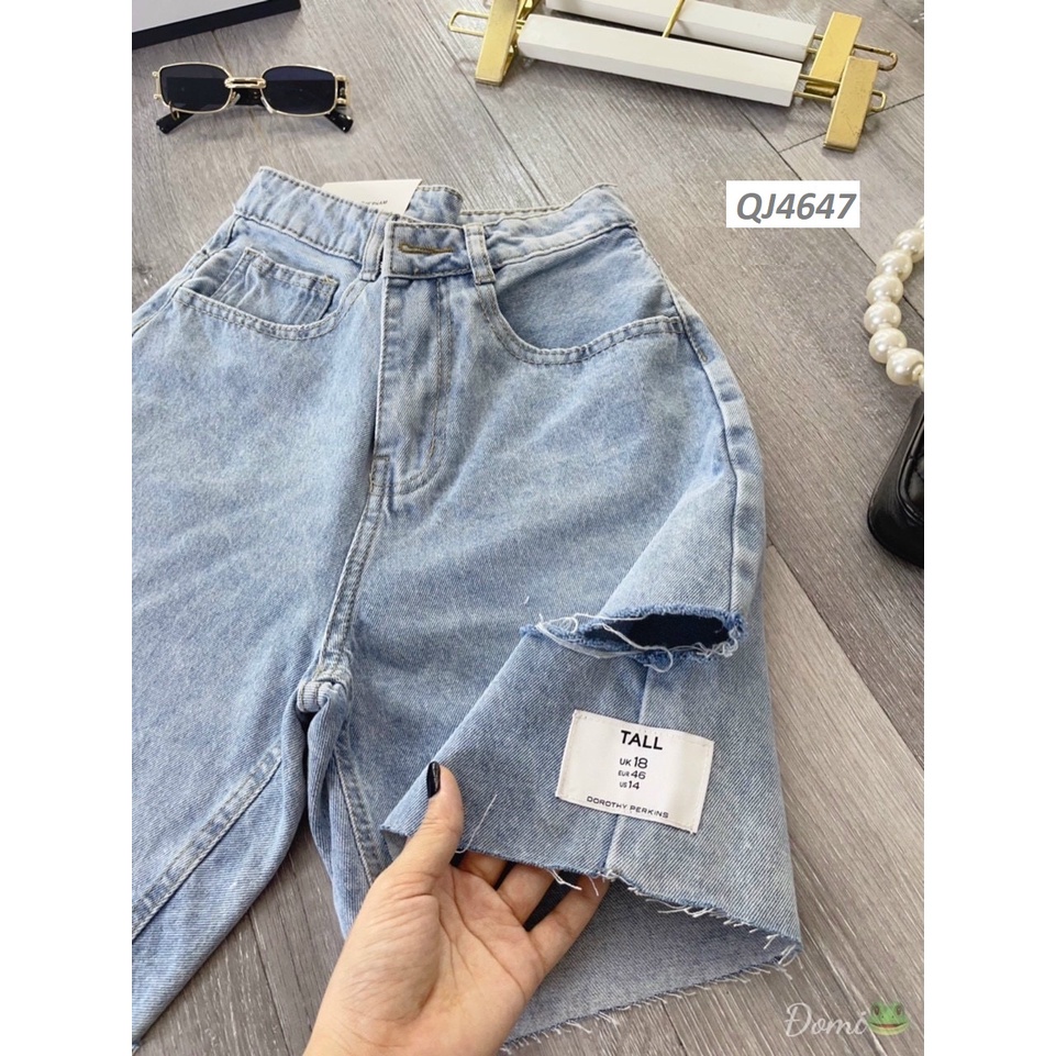Quần Ngố Jeans Dáng Rộng - Rách Lưng Cao QJ4642