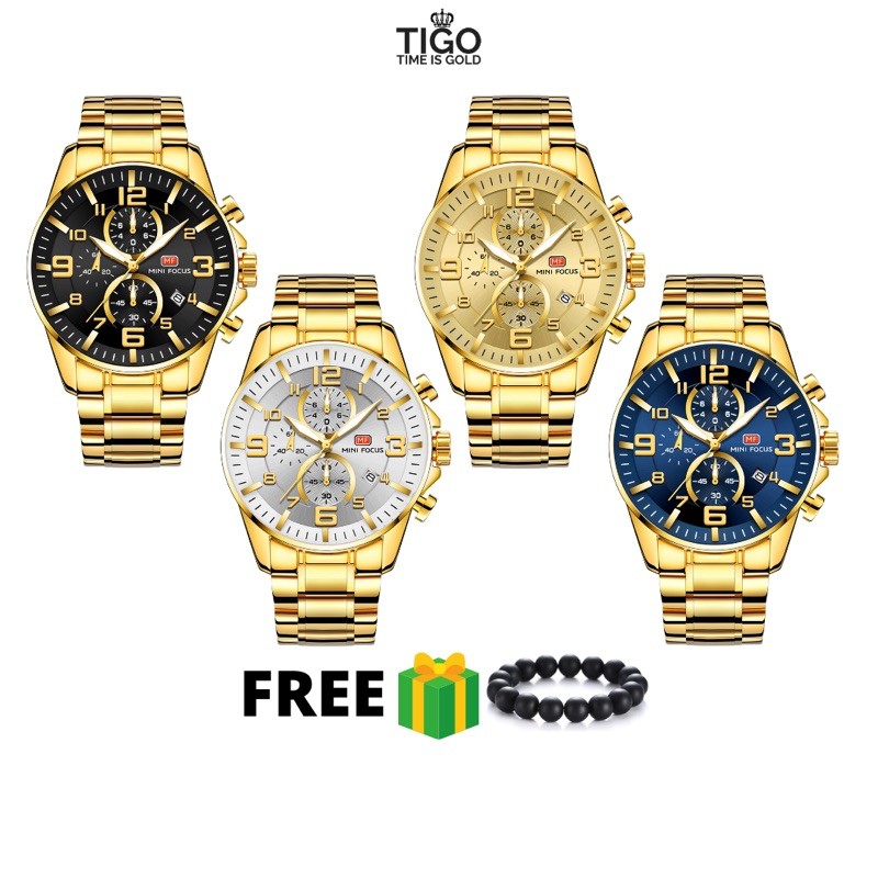 Đồng Hồ Nam Đeo Tay Chính Hãng MINI FOCUS MF0278G.01 Dây Thép Vàng Mặt Đen Viền Thép Không Gỉ Đẹp Cao Cấp - Có Quà Tặng | BigBuy360 - bigbuy360.vn