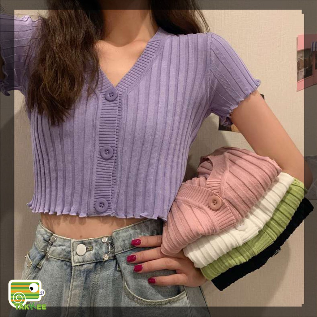 Áo Len Gân Dáng Crotop Chất Đẹp