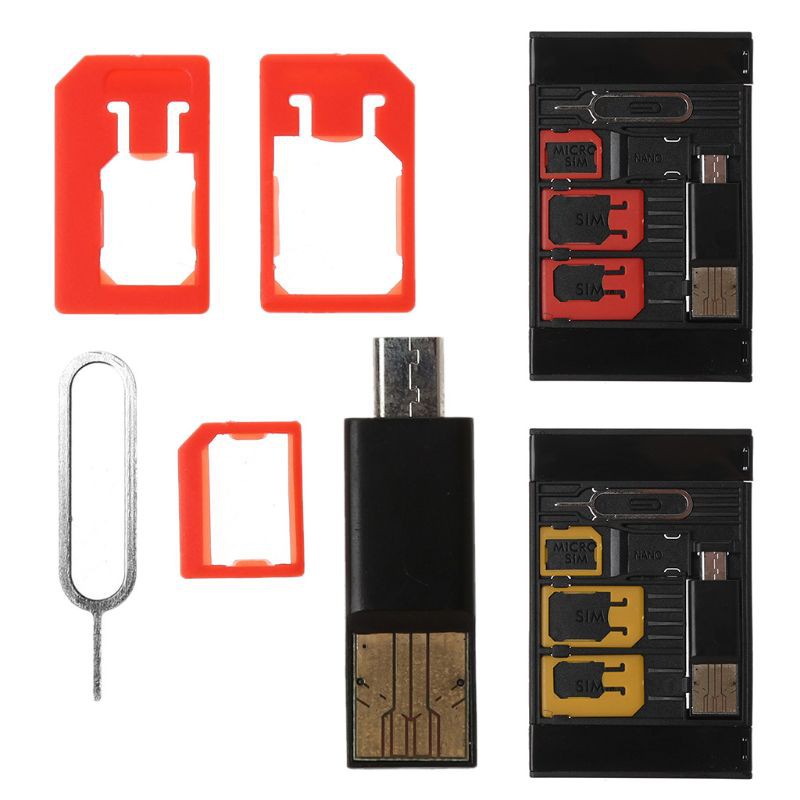 WINGO 5 in 1 Universal Mini SIM Card Adapter Storage Case Kits For Nano Micro S | BigBuy360 - bigbuy360.vn