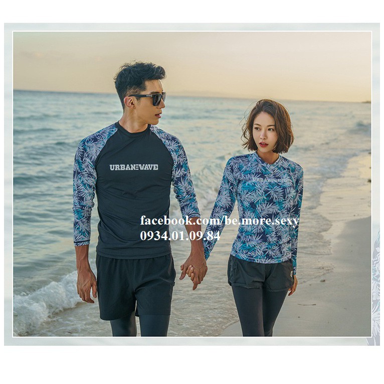 Đồ bơi dài tay nữ quần dài kèm quần short