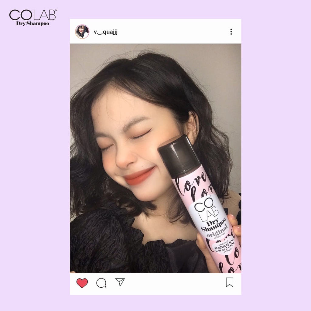 Dầu gội khô Colab Dry Shampoo 200ml giúp làm sạch da đầu mang lại mái tóc bồng bềnh và tràn đầy sức sống