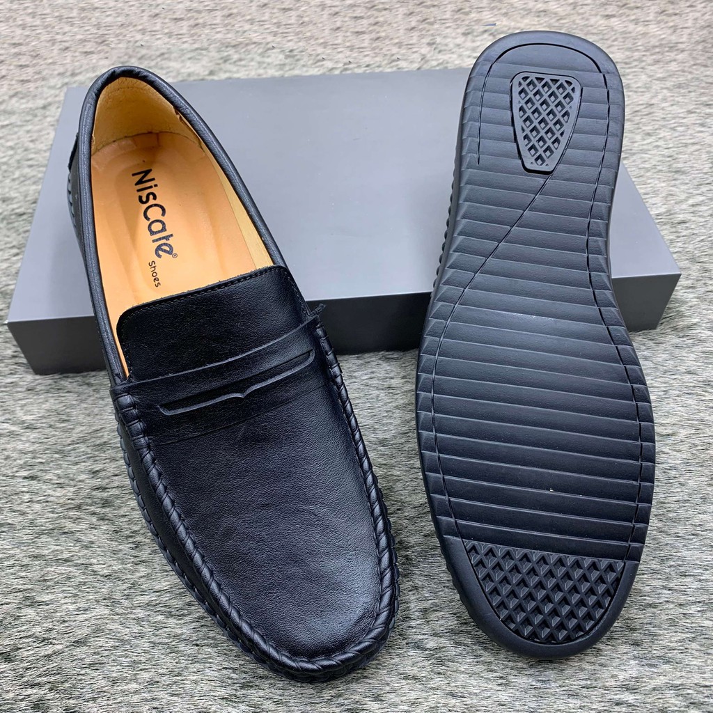 Giầy lười nam da bò đế khâu siêu bền, giầy nam trẻ trung năng động