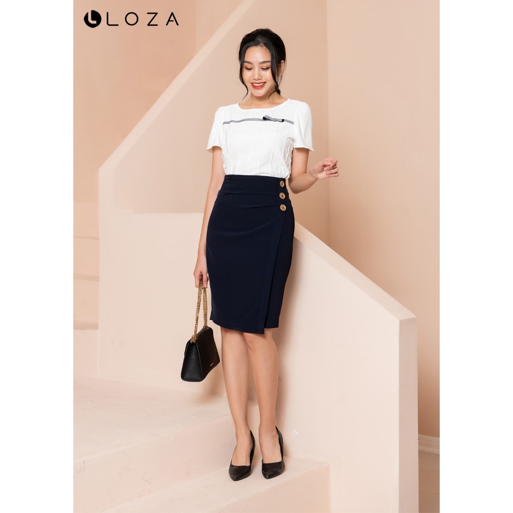 [Mã FASHIONMALLT4 giảm 15% đơn 150k] Áo sơ mi nữ LOZA tay cộc - LS1399