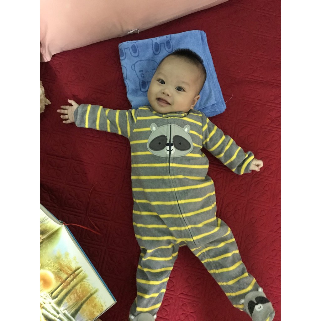 Sleepsuit Nỉ, Body Nỉ Băng Lông Liền Tất Vớ Hãng Carterr Xuất Dư Siêu Đẹp Cho Bé 0-5 tuổi