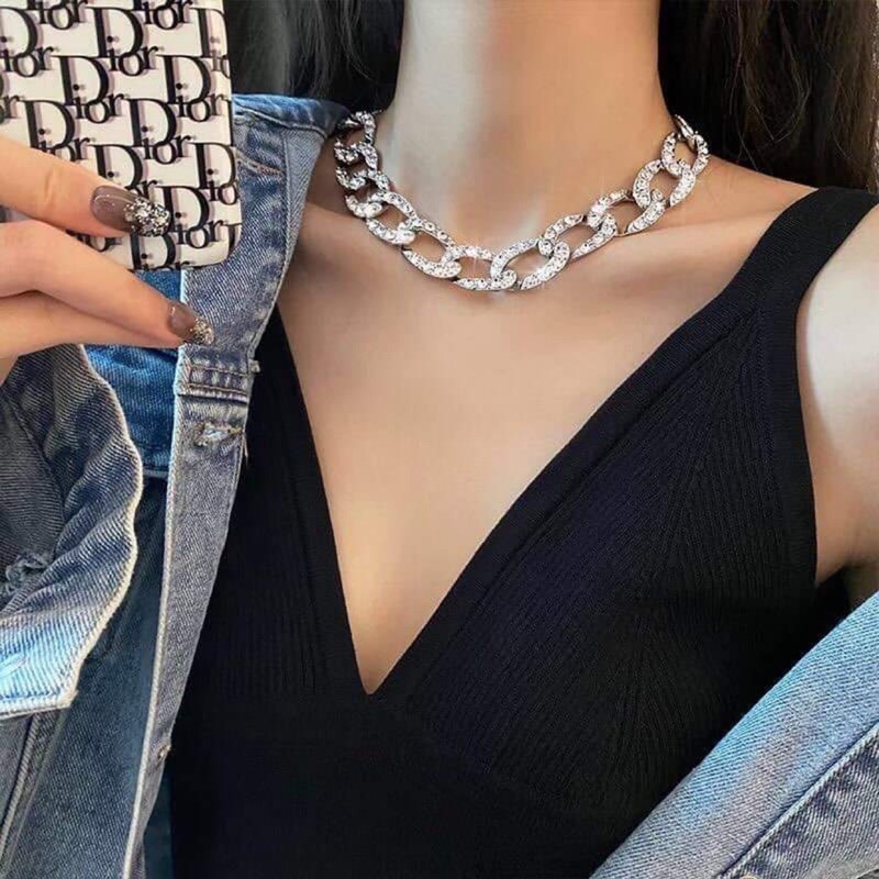 vòng cổ - chocker xích đẹp lung linh( hàng đẹp)