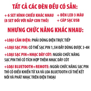 Đèn ngủ để bàn chiếu sao 3d, đèn ngủ ngàn sao chiếu hình decor xoay tự động phát nhạc - HUNONA